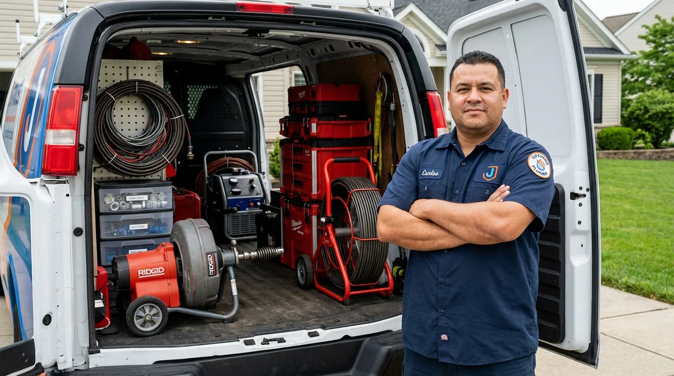 Professional drain cleaning equipment and Johns Plumbing LLC plumber in Alta
