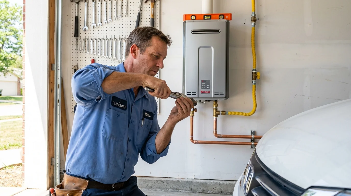 Tankless water heater installation by a Johns Plumbing LLC plumber in Alta
